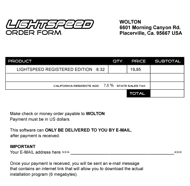 ORDER FORM